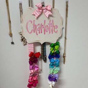 Personalized Bow Holder with Colorful Bows